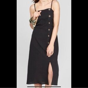 Mix & Match 4 for $25 Black Midi Dress with Button Detail